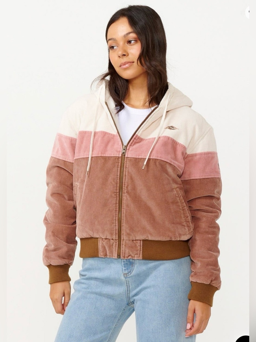 Rip Curl Hibiscus Heat Cord Women's corduroy Hooded Zip Jacket - Size XS